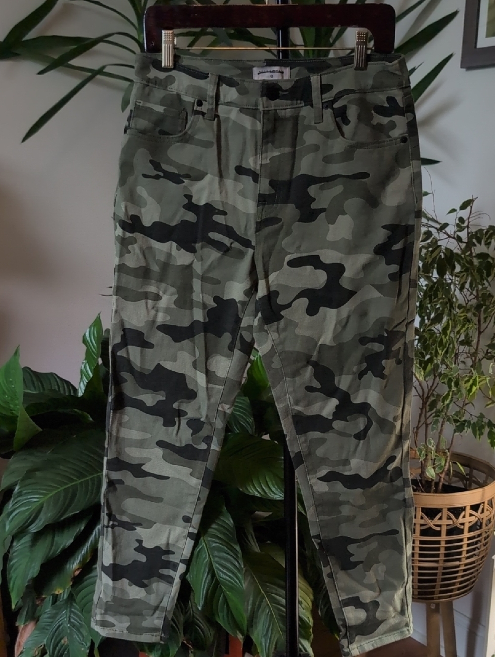 Nili Lotan Green and Black Camo Jeans